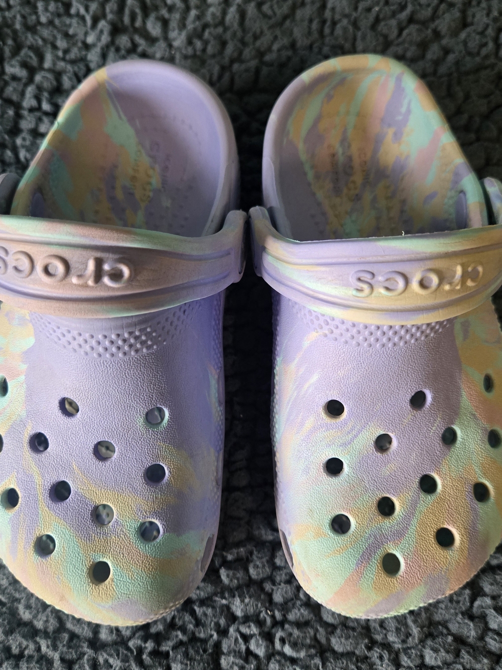 CROCS Kids Classic Clog — Pastel Purple Tie-Dye